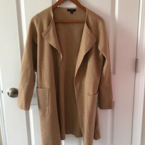 JCrew collarless long  sweater blazer